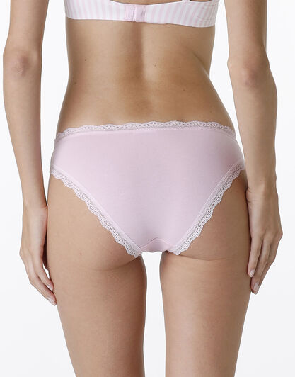 Slip Lovable Panties in cotone e pizzo elasticizzati, rosa, , LOVABLE