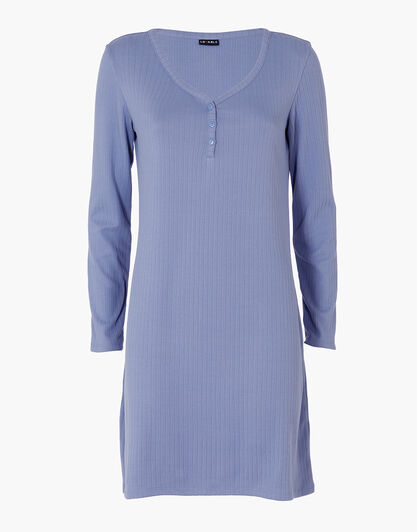 Camicia da Notte Scollo a V Manica Lunga Rib, avio, , LOVABLE