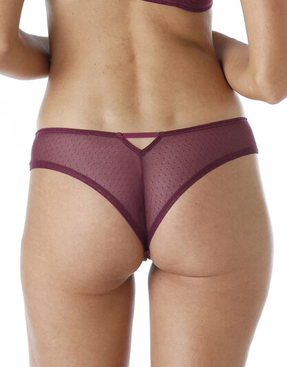 Brasiliano Delicate Lace in pizzo elastico e tulle plumetis, bordeaux, , LOVABLE