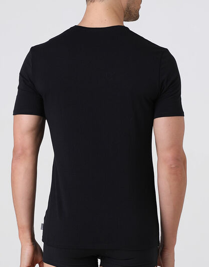 T-shirt girocollo Supima Premium Cotton in cotone elasticizzato, nero, , LOVABLE