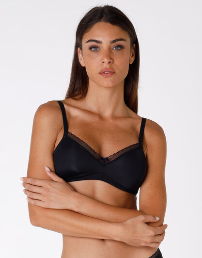 My Daily Comfort reggiseno senza ferretto coppa preformata, nero, in microfibra ultra soft. Comfort estremo.-LOVABLE