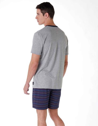 Pigiama corto uomo in jersey di cotone, grigio melange, , LOVABLE