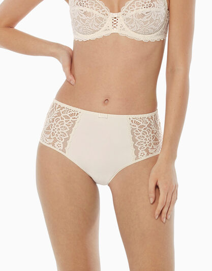Slip alto, avorio, in pizzo e microfibra, , LOVABLE