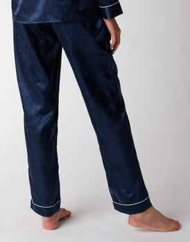 Pantalone pigiama donna in raso, blu navy, , LOVABLE