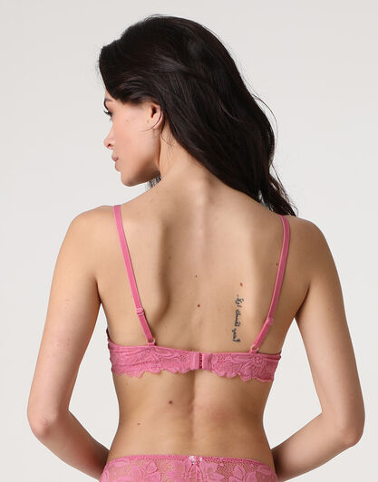 Reggiseno imbottito con ferretto Natural Lace in pizzo elastico, rosa naturale, , LOVABLE