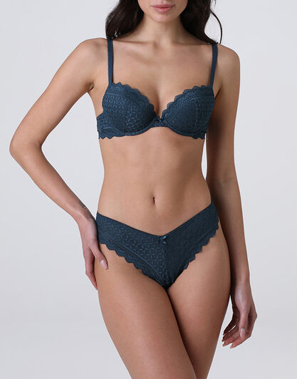 Perizoma Graphic Lace in pizzo, ottanio, , LOVABLE