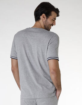 T-shirt del pigiama uomo Mix & Match 100% cotone jersey, grigio melange, , LOVABLE