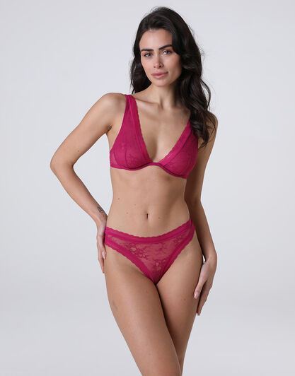 Perizoma Romance Lace in pizzo, fucsia, , LOVABLE