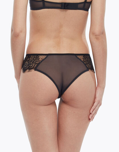 Brasiliano in tulle e pizzo, nero, , LOVABLE