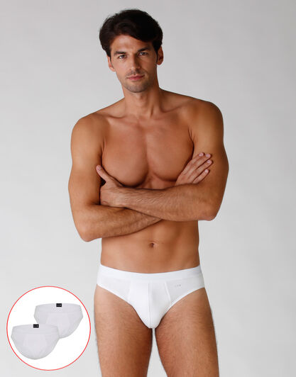 Bipack slip in cotone elasticizzato, bianco, , LOVABLE