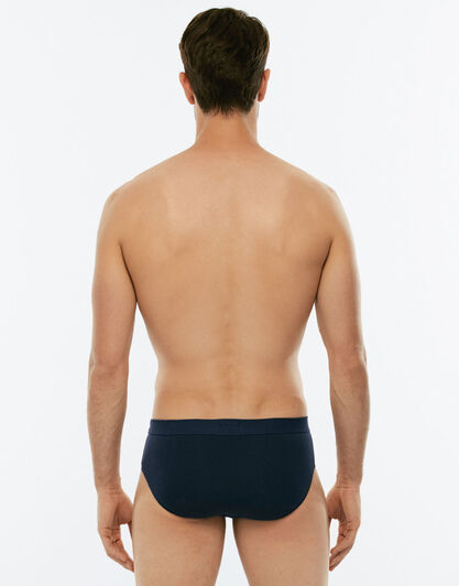 Slip midi Cotton Stretch blu in cotone elasticizzato-LOVABLE