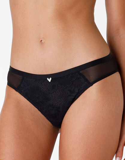 Slip Anniversary Lace in pizzo riciclato e tulle, nero, , LOVABLE