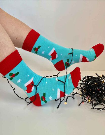 Calzini crazy socks, fantasia di Natale, , LOVABLE
