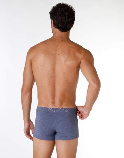 Boxer uomo in cotone elasticizzato, blu melange, , LOVABLE