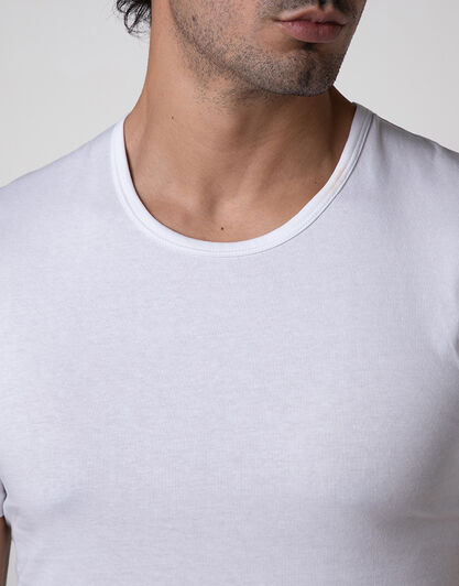T-shirt girocollo Cool Sensation in Stretch Cotton, bianco,  T-shirt girocollo Cool Sensation in Stretch Cotton, bianco, , LOVABLE