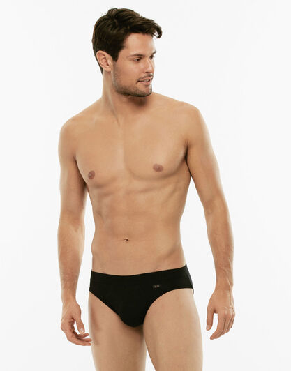 Slip mini Cotton Stretch nero in cotone elasticizzato-LOVABLE