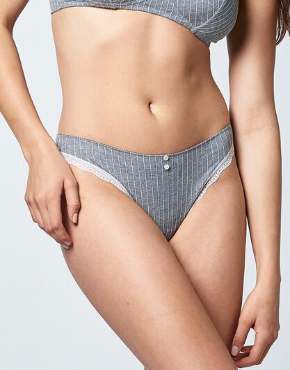 Brasiliano in cotone elasticizzato, grigio, , LOVABLE