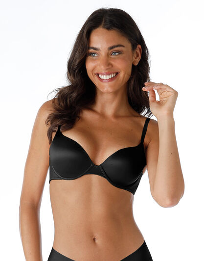 Reggiseno con ferretto imbottito Smooth Comfort in microfibra lucida, nero, , LOVABLE