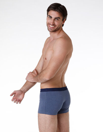 Boxer uomo in cotone modal, blu denim righe, , LOVABLE