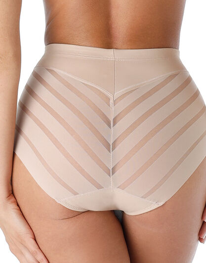 Guaina Vita Media Fancy Shaping in microfibra modellante e tulle, cipria, , LOVABLE