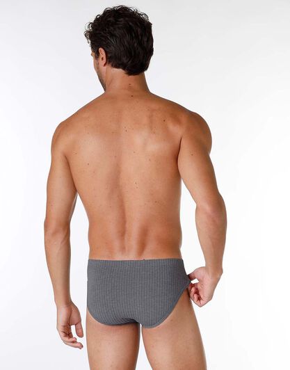 Slip uomo in cotone modal, stampa gessata grigio melange, , LOVABLE