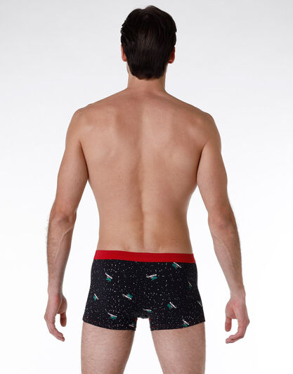 Boxer uomo in cotone elasticizzato, nero con stampa, , LOVABLE