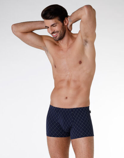 Boxer Bipack uomo in cotone modal, blu jeans e blu navy, , LOVABLE