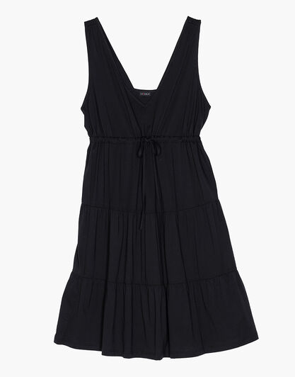 Abito con scollo a V in jersey di cotone, nero, , LOVABLE