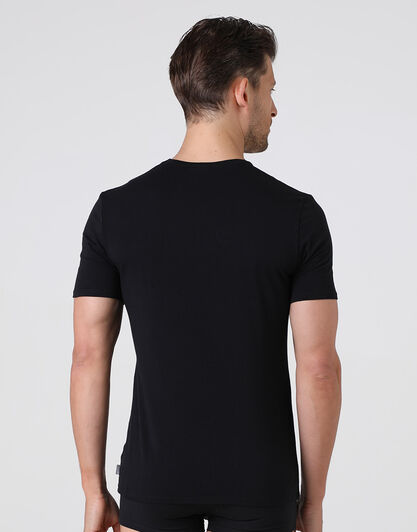 T-shirt girocollo Supima Premium Cotton in cotone elasticizzato, nero, , LOVABLE