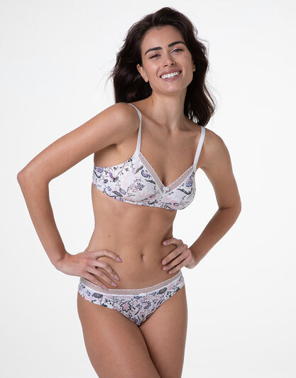 Brasiliano My Daily Comfort Printed in microfibra, avorio stampa giardino, , LOVABLE