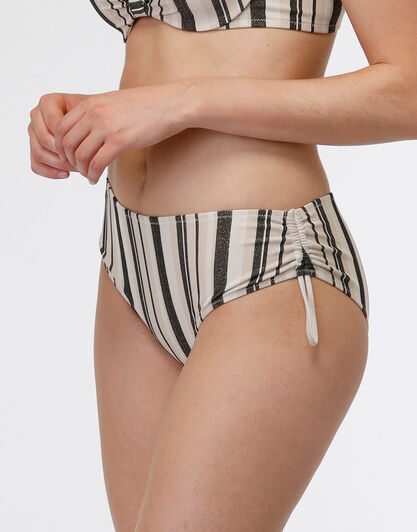 Costume slip alto in microfibra lurex Fancy Jacquard Lurex, righe nero e oro, , LOVABLE