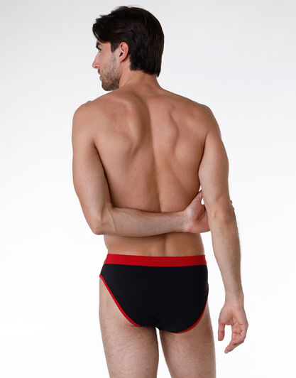 Slip uomo in cotone elasticizzato, nero con camion natalizio, , LOVABLE