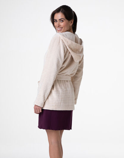 Vestaglia in Pelliccetta Jacquard, avorio perlato, , LOVABLE