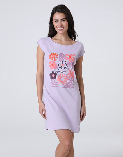 Camicia da Notte Manica Corta in Jersey, lilla, , LOVABLE