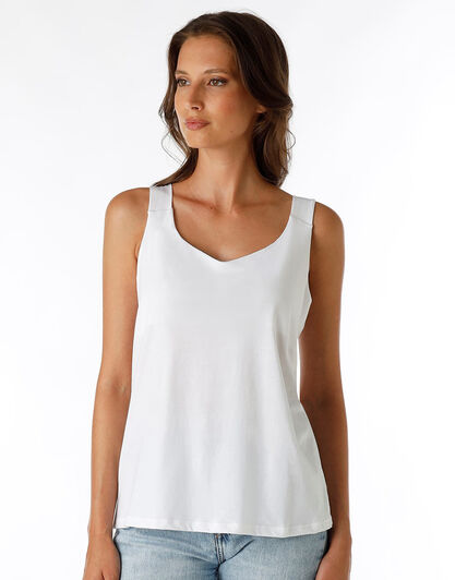Canotta spalla larga Basic Soul in cotone, bianco, , LOVABLE