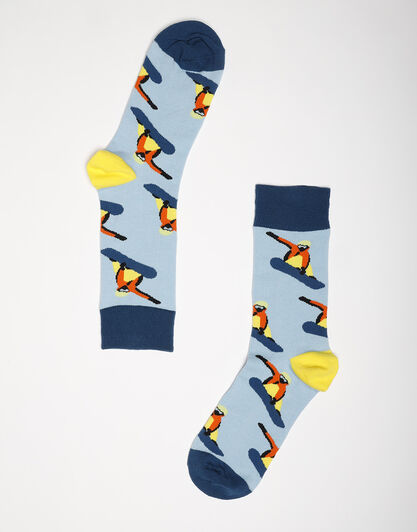 Calzini corti Crazy Socks, fantasia snowboard, , LOVABLE