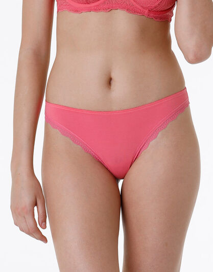 Brasiliano Lovable Panties in cotone elasticizzato, corallo, , LOVABLE