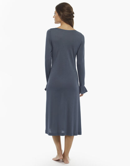 Camicia da notte manica lunga, grigio scuro, in jersey modal , , LOVABLE
