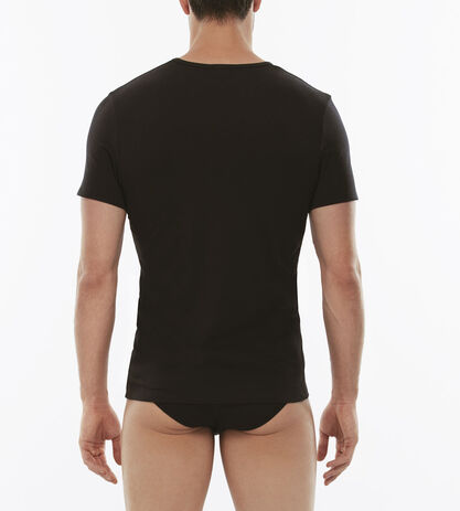 T-Shirt girocollo Cotton Stretch in cotone elasticizzato, nero,  T-Shirt girocollo Cotton Stretch in cotone elasticizzato, nero, , LOVABLE