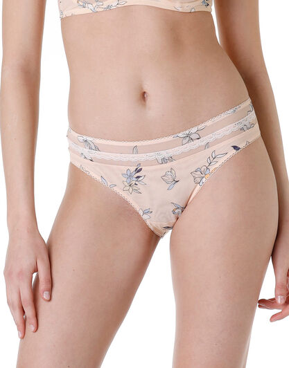 Slip Floreal Tulle in tulle elastico e pizzo, stampa floreale, , LOVABLE