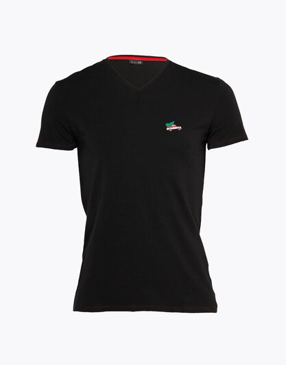 T-shirt uomo in cotone elasticizzato, nera, , LOVABLE