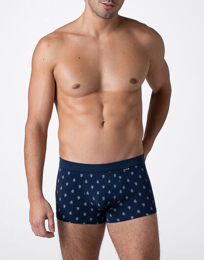Boxer Printed Stretch Cotton, blu stampa cachemire, , LOVABLE