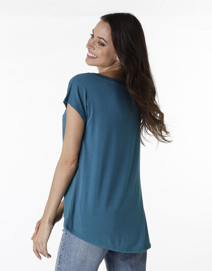 Maglia manica corta Basic Soul in modal, verde scuro, , LOVABLE