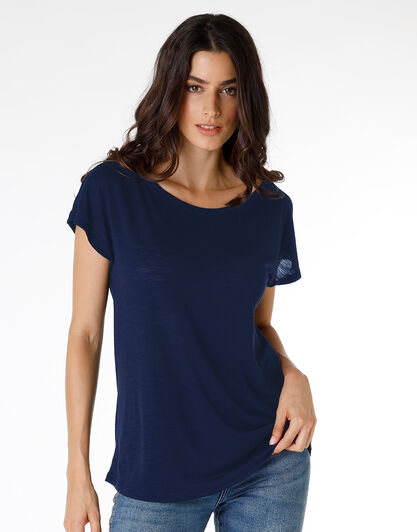 Maglia maniche corte Basic Soul in modal, blu, , LOVABLE