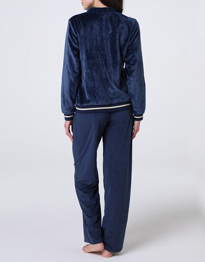 Homewear Aperto in Pelliccetta e Pile, blu notte, , LOVABLE