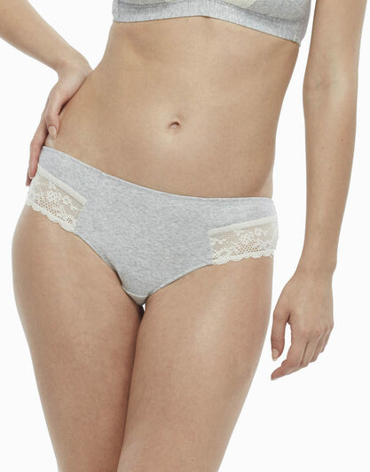 Brasiliano grigio melange, in modal e pizzo , , LOVABLE