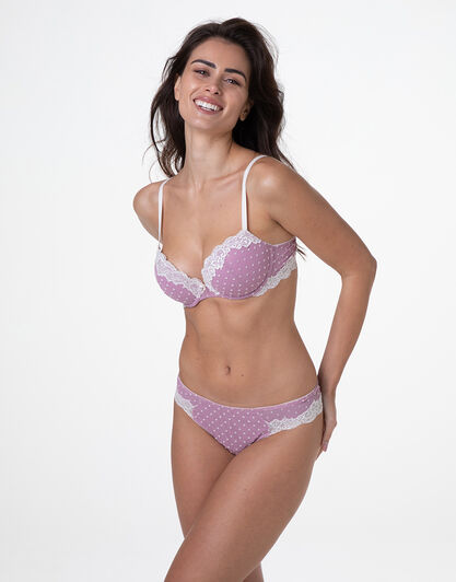 Brasiliano Velvet Tulle in pizzo e tulle, rosa pois avorio, , LOVABLE