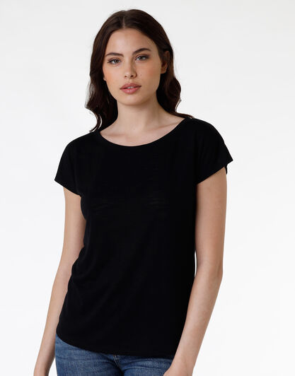 Maglia a maniche corte Basic Soul in viscosa, nero, , LOVABLE