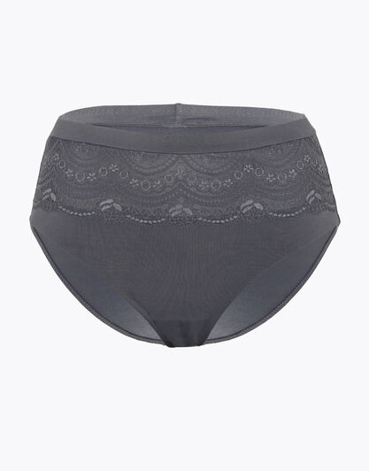 Maxi slip Celebrity Minimizer, in pizzo e microfibra, grigio, , LOVABLE
