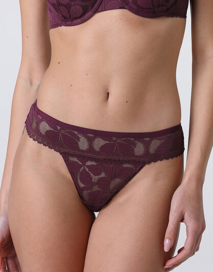 Perizoma Art Flower Lace in pizzo, vinaccia, , LOVABLE
